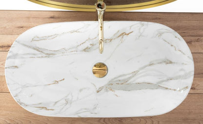 Bordmonteret vask Rea Cleo 81 Shiny Aiax oval hvid 81 x 41 x 13,5 cm 1 stk