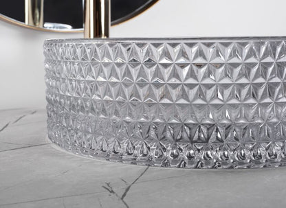 Cristal rund bordvask i grå 35,5 x 35,5 x 11,5 cm
