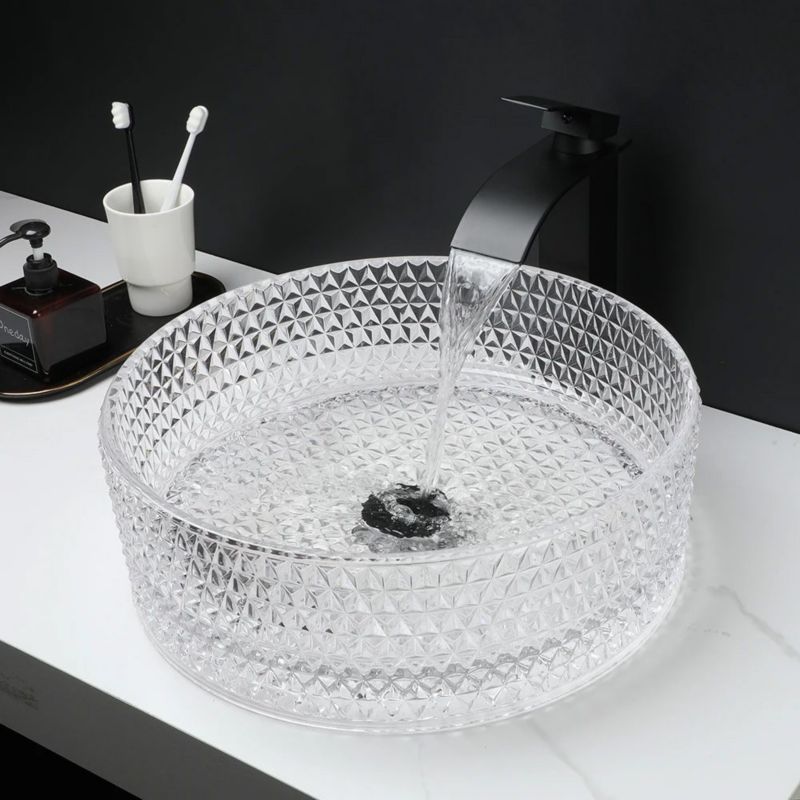 Rea Cristal rund glasvask til bordmontering transparent 35,5 x 33,5 x 11,5 cm 1 stk