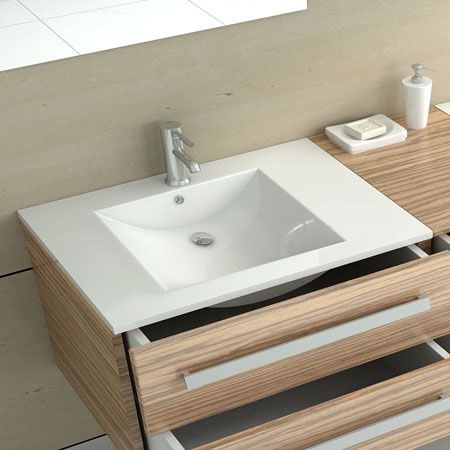 Rea Dafne rektangulær bordmonteret vask hvid 76 x 46,5 x 18 cm 1 stk