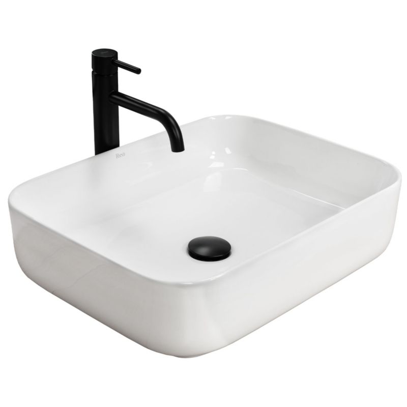 Rea Demi rektangulært bordmonteret vask hvid 51 x 39 x 13,5 cm 1 stk