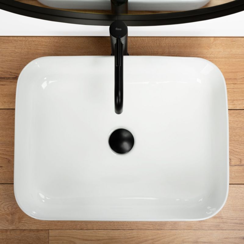 Rea Demi rektangulært bordmonteret vask hvid 51 x 39 x 13,5 cm 1 stk