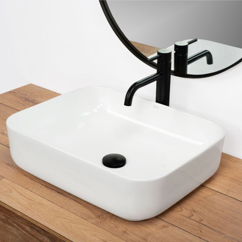 Rea Demi rektangulært bordmonteret vask hvid 51 x 39 x 13,5 cm 1 stk