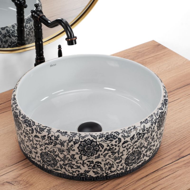 Rea Florisa rund bordmonteret vask hvid 40 x 40 x 15 cm 1 stk