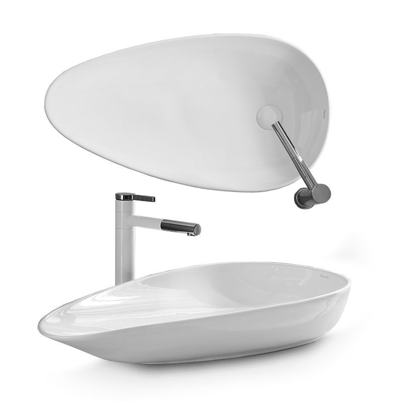 Rea Greta 75 Ovalt Bordmonteret Håndvask Hvid 77 x 43 x 13 cm 1 stk