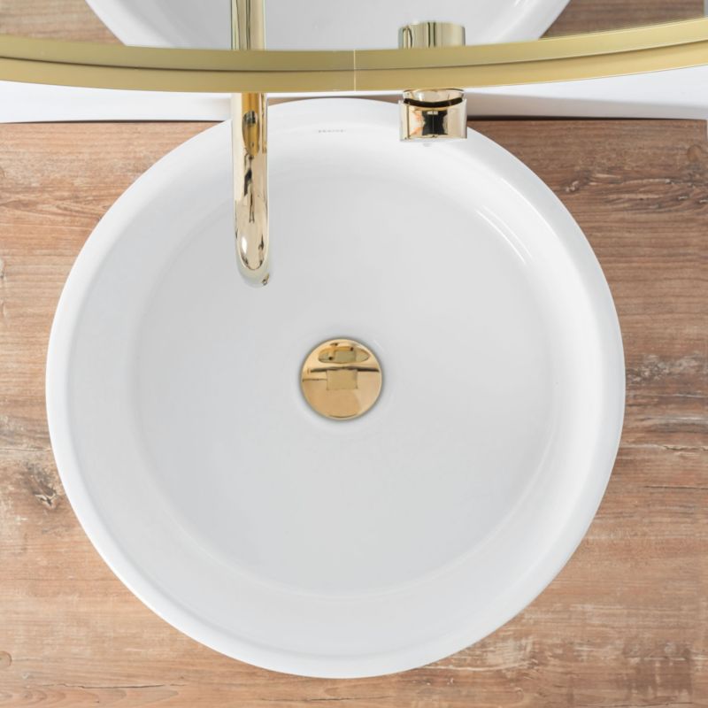 Rea Helen rund bordmonteret vask hvid-guld 42 x 42 x 16 cm 1 stk