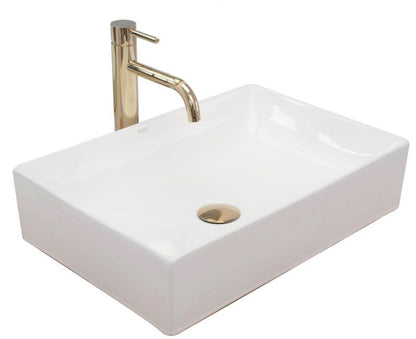 Rea Inga rektangulær bordmonteret vask i hvid 51 x 34,5 x 12 cm, 1 stk