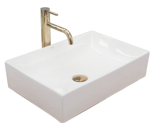 Rea Inga rektangulær bordmonteret vask i hvid 51 x 34,5 x 12 cm, 1 stk