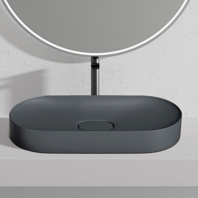 Rea Iris oval bordmonteret vask grå 70 x 35,5 x 10,5 cm 1 stk
