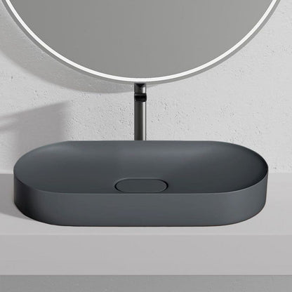 Rea Iris oval bordmonteret vask grå 70 x 35,5 x 10,5 cm 1 stk