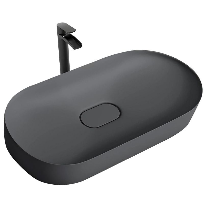 Rea Iris oval bordmonteret vask grå 70 x 35,5 x 10,5 cm 1 stk