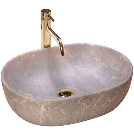 Rea Lara ovalt bordmonteret vask i beige 48,5 x 35 x 13,5 cm, 1 stk