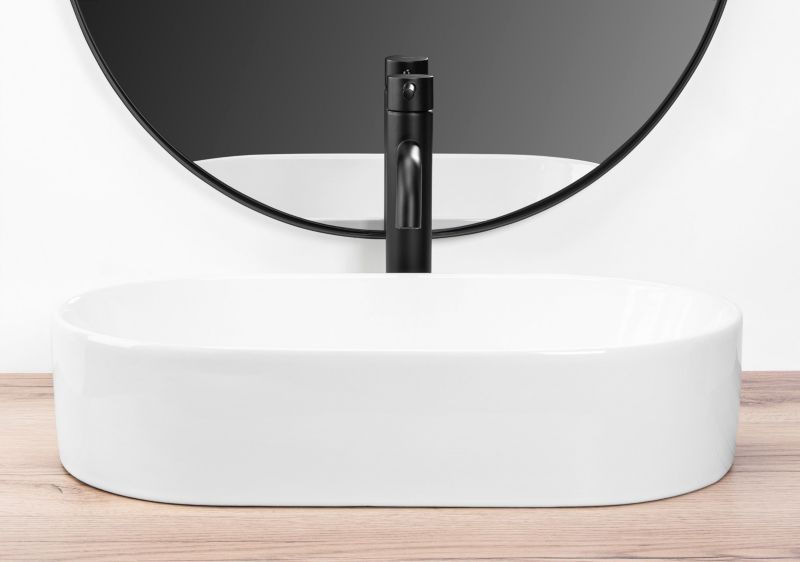 Rea Layla Oval Bordmonteret Håndvask 50 Hvid 53 x 30 x 11,5 cm 1 stk