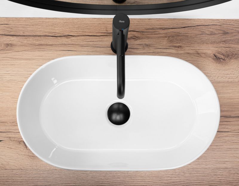 Rea Layla Oval Bordmonteret Håndvask 50 Hvid 53 x 30 x 11,5 cm 1 stk