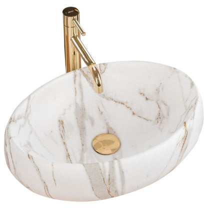 Rea Linda Lava ovalt bordmonteret vask hvid 48,5 x 34 x 14,5 cm 1 stk
