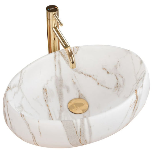 Rea Linda Lava ovalt bordmonteret vask hvid 48,5 x 34 x 14,5 cm 1 stk