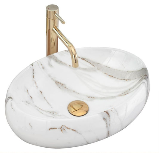 Rea Linda Lava oval bordmonteret vask hvid 48,5 x 34 x 14,5 cm 1 stk