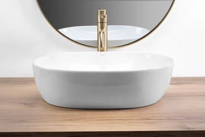 Oval Keramisk Bordhåndvask Hvid 35x14x14 cm