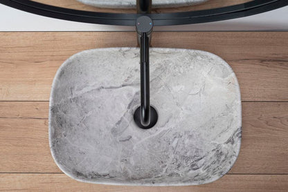 Rea Livia Stone bordmonteret vask rektangulær beige 46,5 x 33,5 x 13,5 cm 1 stk