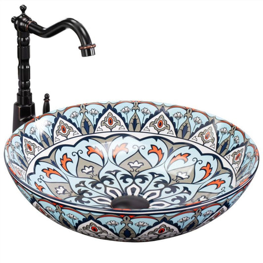 Mexico ovalt bordmonteret vask i farver 40 x 40 x 11,5 cm, 1 stk