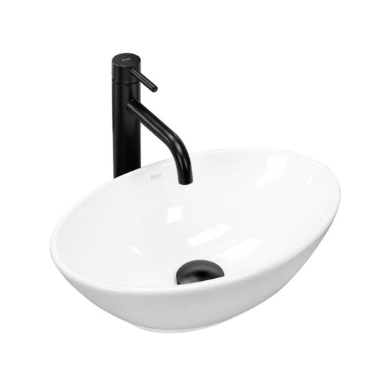 Rea Pamela Mini Oval Bordmonteret Håndvask Hvid 40 x 27 x 14,5 cm 1 stk