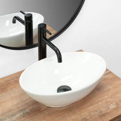 Rea Pamela Mini Oval Bordmonteret Håndvask Hvid 40 x 27 x 14,5 cm 1 stk