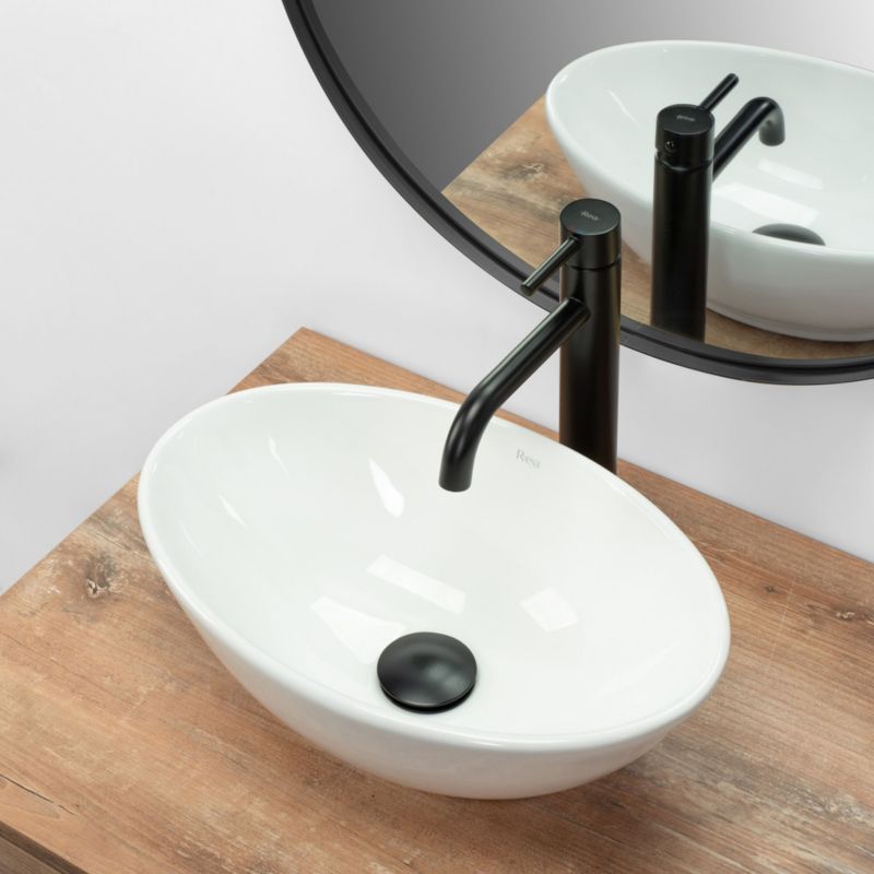 Rea Pamela Mini Oval Bordmonteret Håndvask Hvid 40 x 27 x 14,5 cm 1 stk