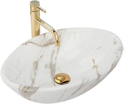 Bordmonteret vask Rea Pamela Shiny Aiax oval hvid 53 x 33 x 15 cm 1 stk