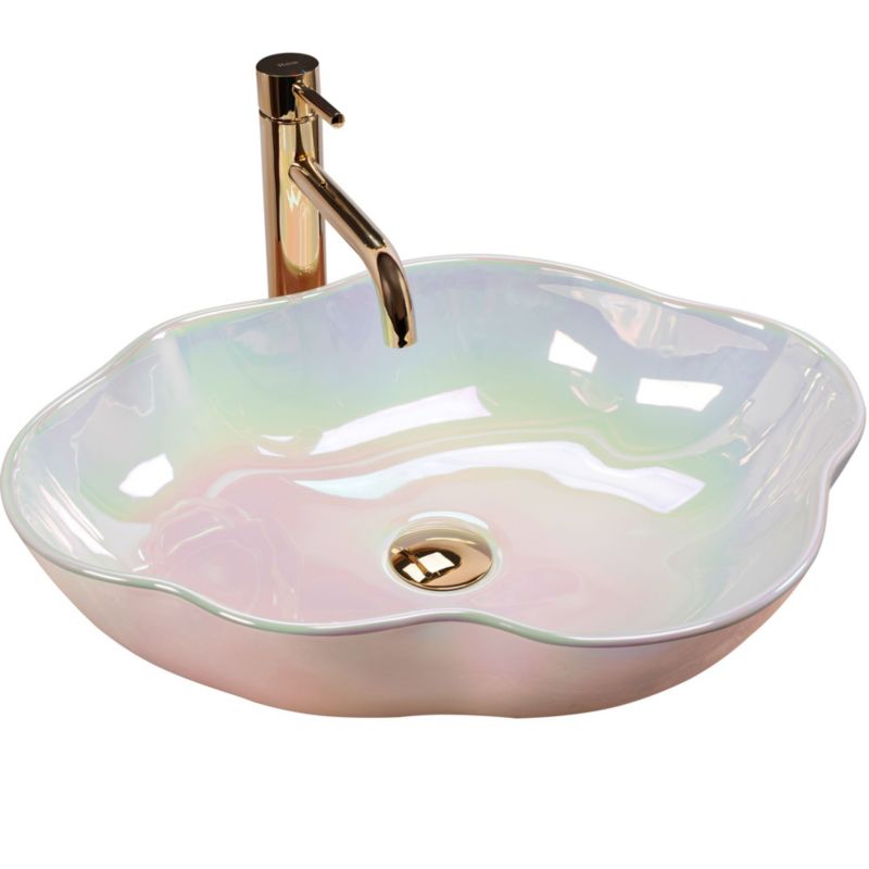 Rea Pearl Akoya oval bordmonteret vask i pink 50,5 x 38 x 13,5 cm, 1 stk