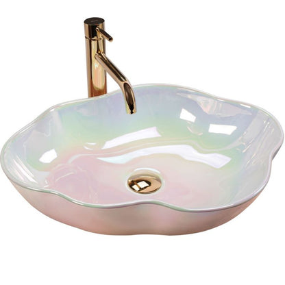 Rea Pearl Akoya oval bordmonteret vask i pink 50,5 x 38 x 13,5 cm, 1 stk