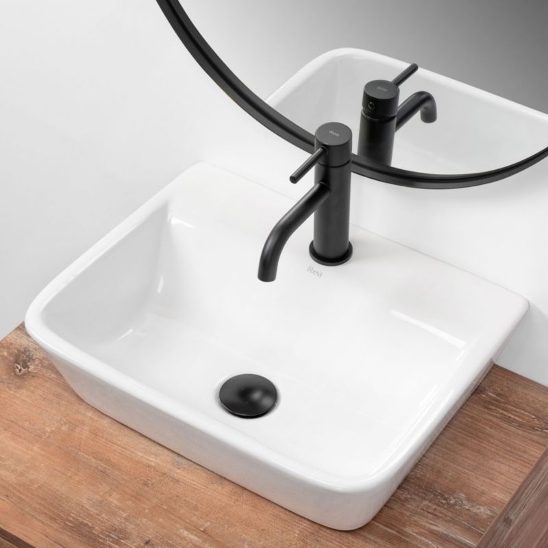 Rea Remi rektangulær bordmonteret vask hvid 45,5 x 36 x 12 cm 1 stk