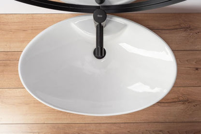 Oval Keramisk Bordhåndvask Hvid 44x21x21 cm