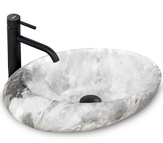 Rea Roxy C Stone L. Ovalt bordmonteret vask i hvid 49 x 31 x 13,5 cm, 1 stk