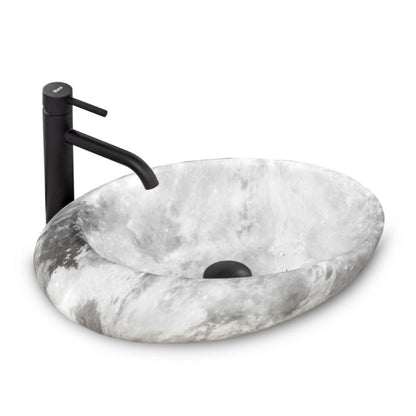 Rea Roxy C Stone L. Ovalt bordmonteret vask i hvid 49 x 31 x 13,5 cm, 1 stk
