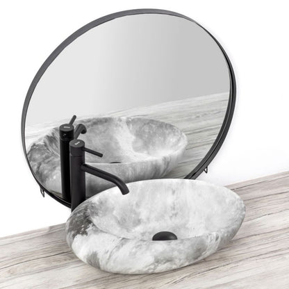 Rea Roxy C Stone L. Ovalt bordmonteret vask i hvid 49 x 31 x 13,5 cm, 1 stk
