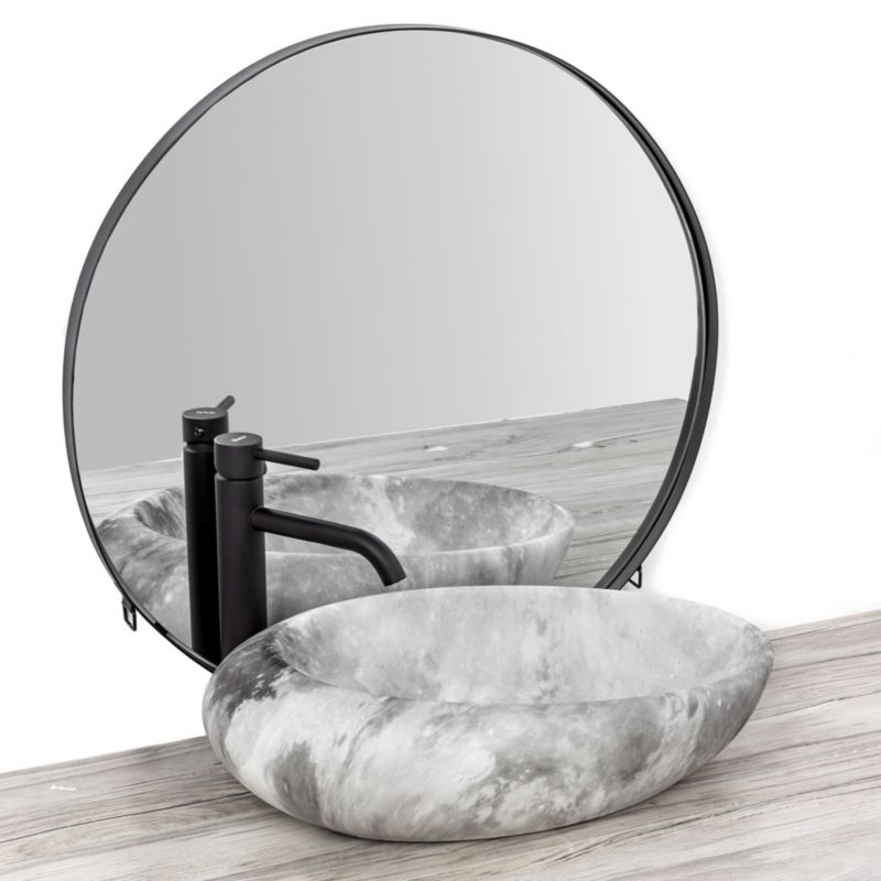 Rea Roxy C Stone L. Ovalt bordmonteret vask i hvid 49 x 31 x 13,5 cm, 1 stk