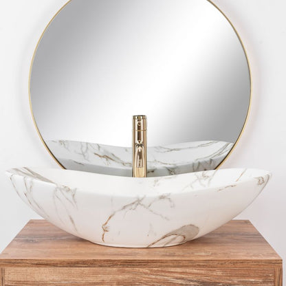 Umywalka Nablatowa Rea Royal Lava Matt Owalna Biały 62X36X16Cm 1 Szt