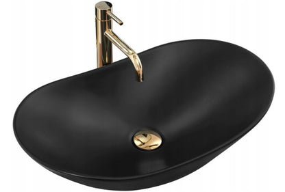 Rea Royal oval bordmonteret vask i sort 62 x 36 x 16 cm, 1 stk