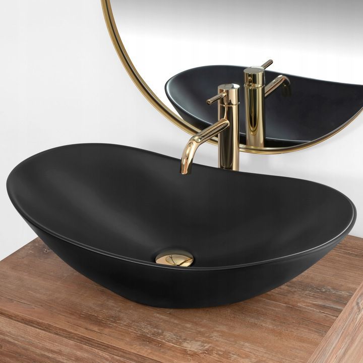 Rea Royal oval bordmonteret vask i sort 62 x 36 x 16 cm, 1 stk