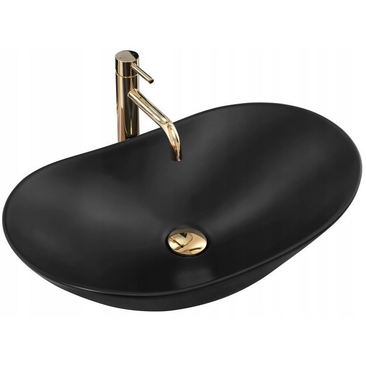 Rea Royal oval bordmonteret vask i sort 62 x 36 x 16 cm, 1 stk