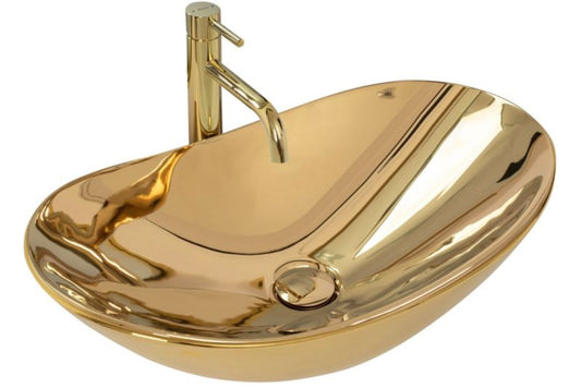 Royal Oval bordmonteret vask i guld 62 x 36 x 16 cm, 1 stk
