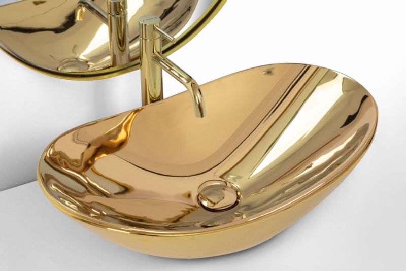 Royal Oval bordmonteret vask i guld 62 x 36 x 16 cm, 1 stk