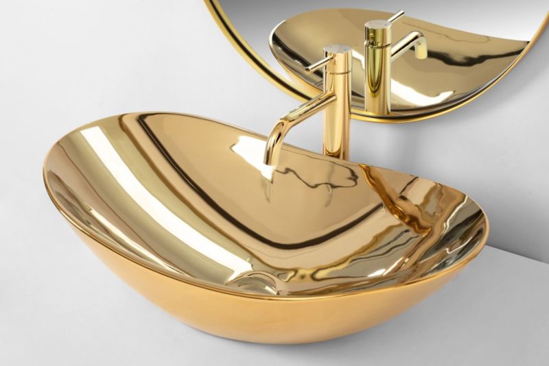 Royal Oval bordmonteret vask i guld 62 x 36 x 16 cm, 1 stk