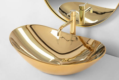 Royal Oval bordmonteret vask i guld 62 x 36 x 16 cm, 1 stk