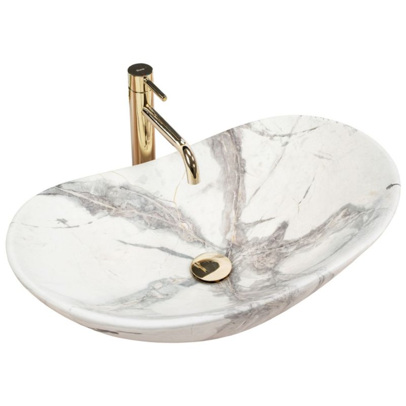 Bordmonteret vask Rea Royal Sand oval hvid 62 x 36 x 16 cm 1 stk