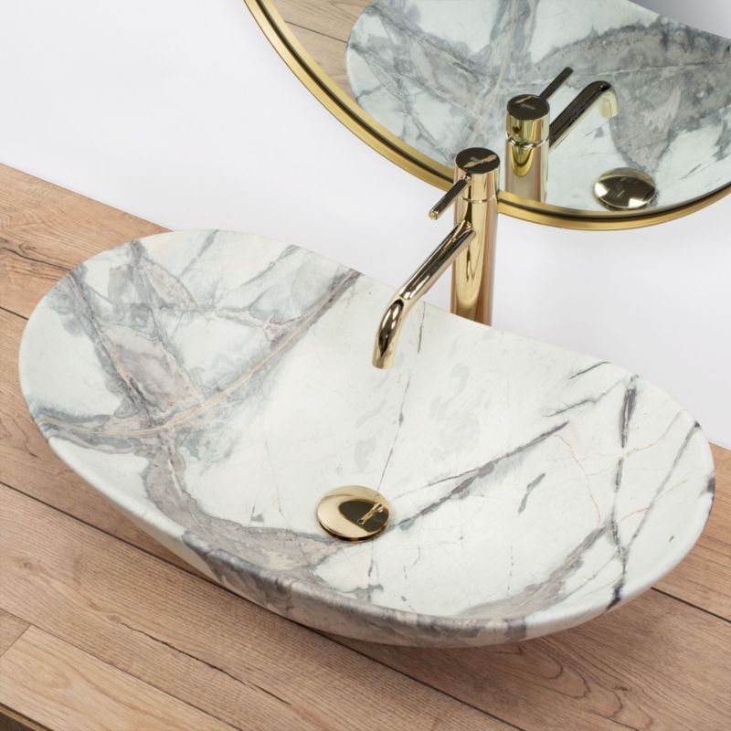 Bordmonteret vask Rea Royal Sand oval hvid 62 x 36 x 16 cm 1 stk