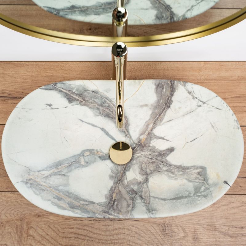 Bordmonteret vask Rea Royal Sand oval hvid 62 x 36 x 16 cm 1 stk