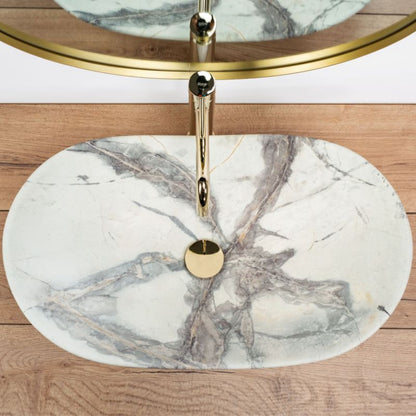 Bordmonteret vask Rea Royal Sand oval hvid 62 x 36 x 16 cm 1 stk