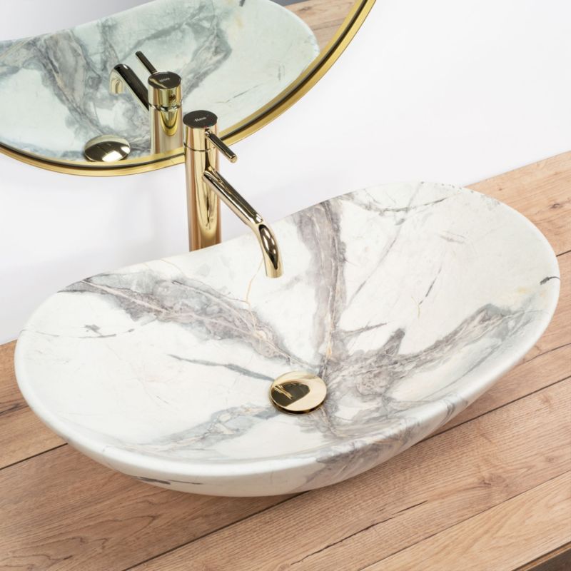 Bordmonteret vask Rea Royal Sand oval hvid 62 x 36 x 16 cm 1 stk