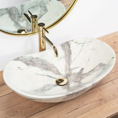 Bordmonteret vask Rea Royal Sand oval hvid 62 x 36 x 16 cm 1 stk